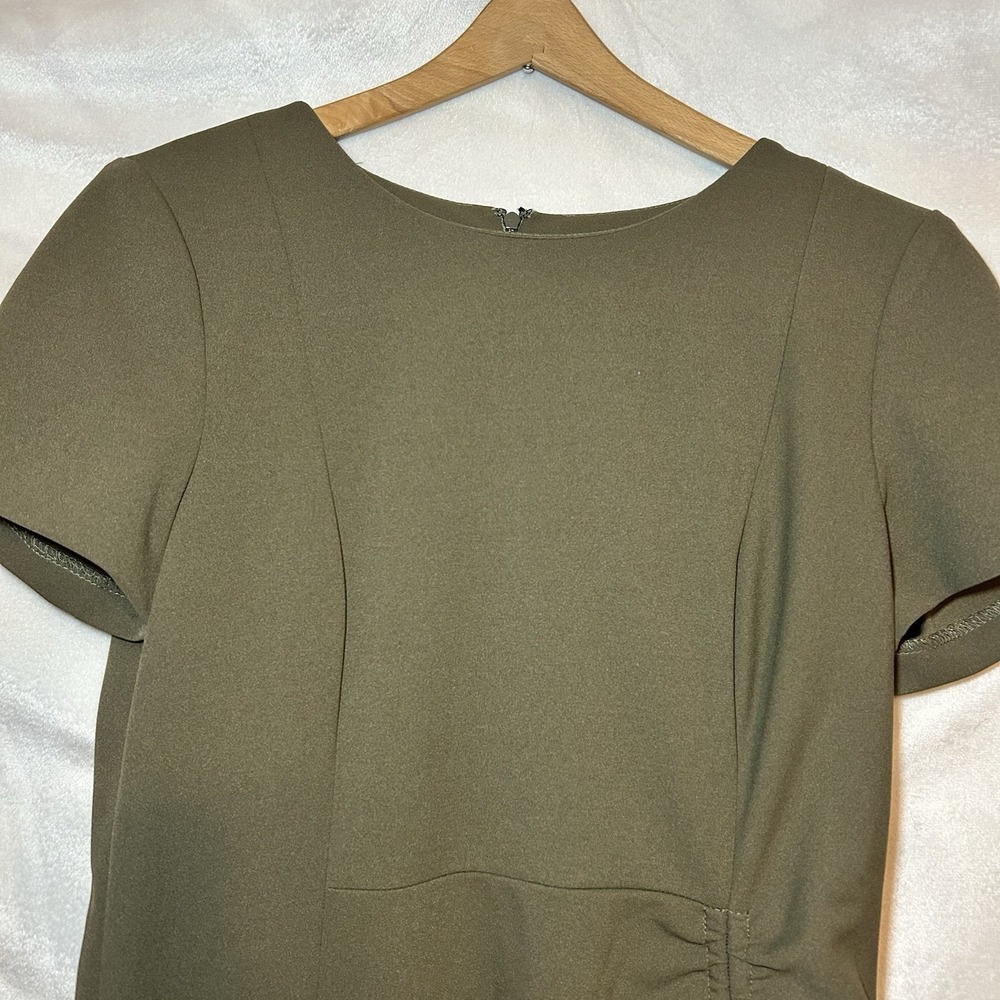 CALVIN KLEIN Army Sage Green Cinch Side‎ Waist Formal Dress Zipper Size 10